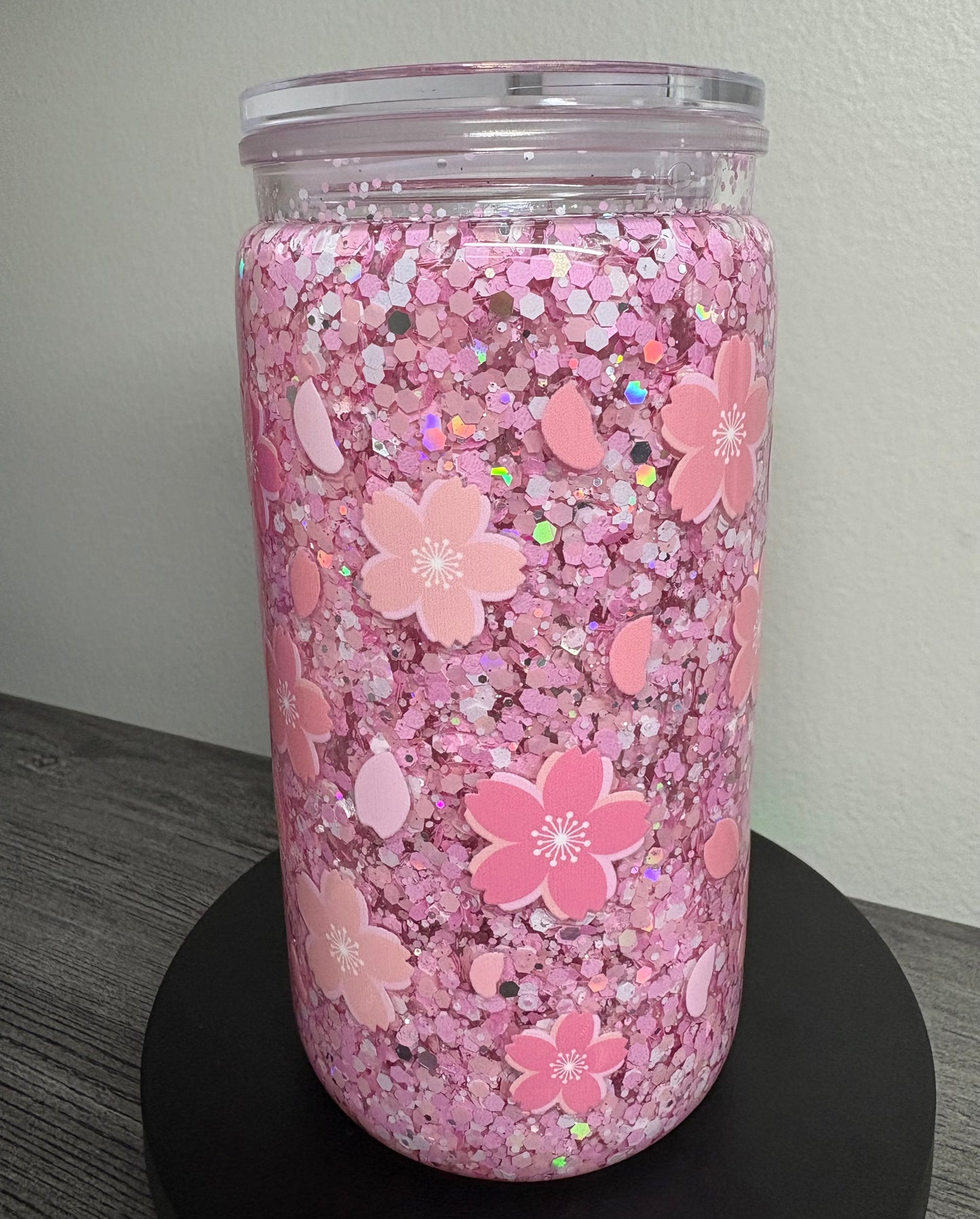Pre-Made Pink Flower Snowglobe