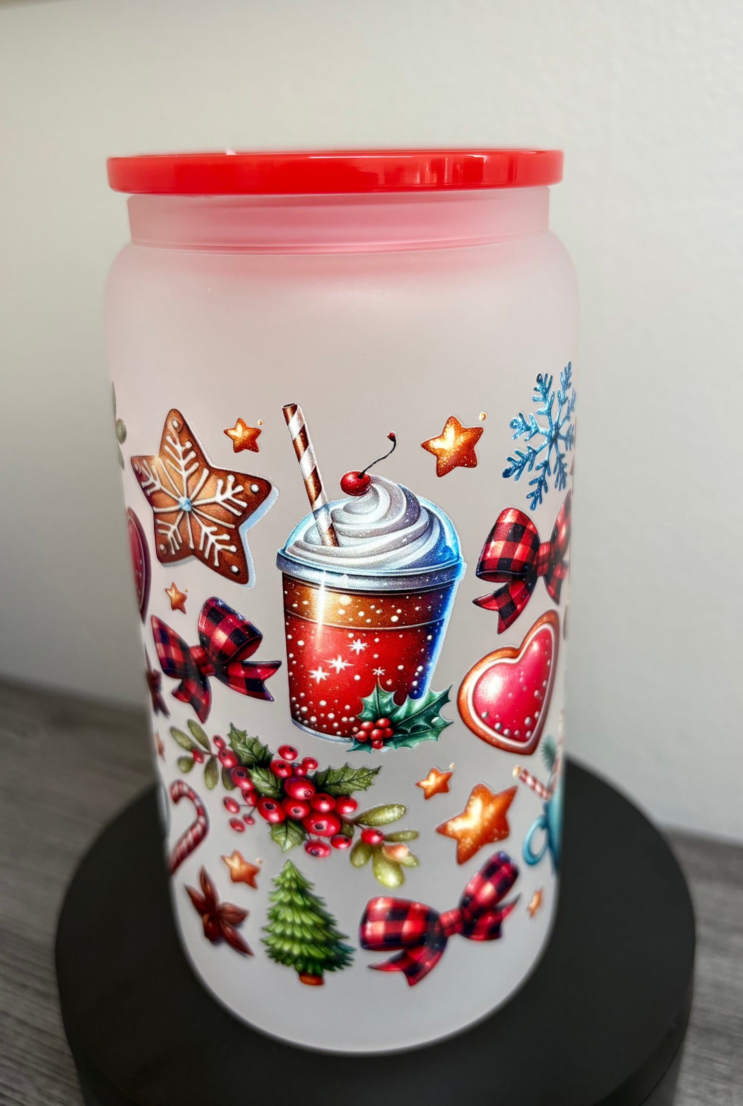 Pre-Made Frosted Red Christmas Cup