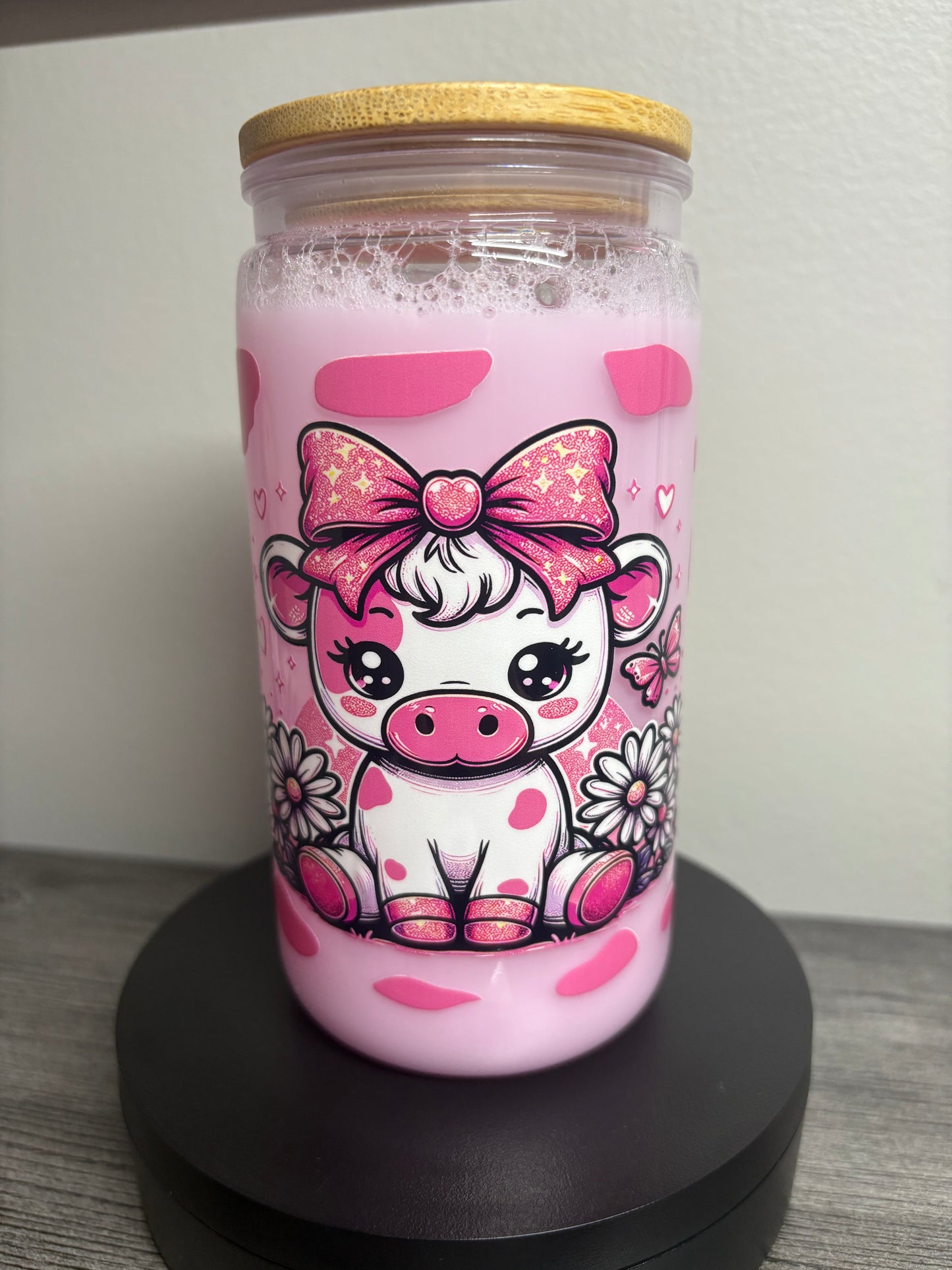 Pre-Made Pink Cow Tumbler