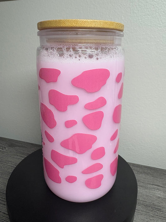 Pre-Made Pink Cow Tumbler