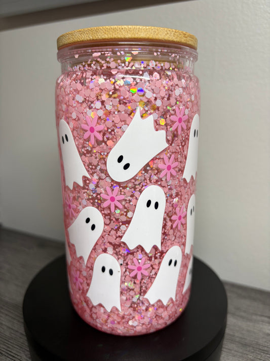 Pre-Made Pink Ghost Tumbler
